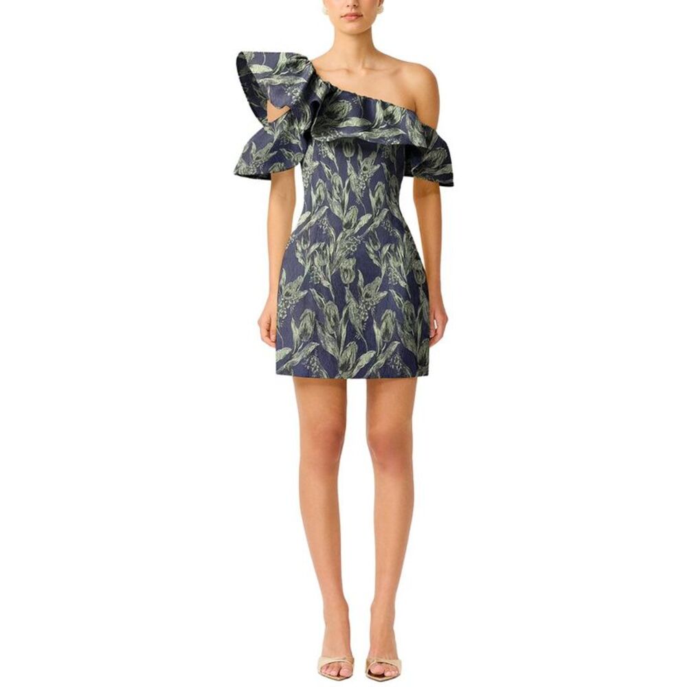 Elliatt Womens Luella One Shoulder Ruffle Mini Dress
